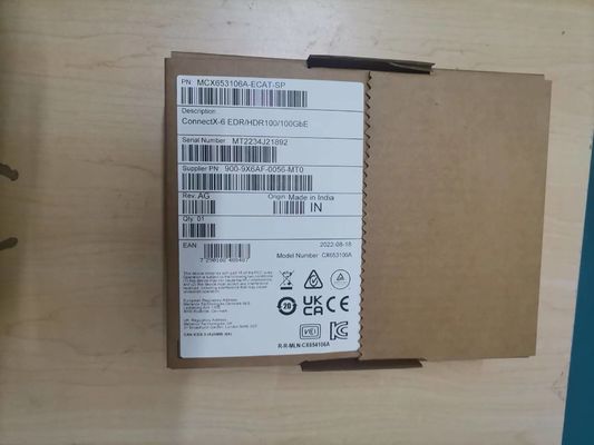 100g HDR Infiniband Mellanox 100gb Nic Interface de Rede QSFP56 MCX653106A-ECAT