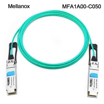 QSFP LSZH Mellanox AOC Cabo Óptico Ativo MFA1A00-C050 100GbE 50m novo e original