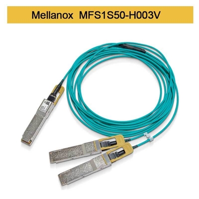 MFS1S50-H003V Cabo AOC 200GbE Para 2x100GbE QSFP56 Para 2xQSFP56 MMF Cabo AOC Mellanox