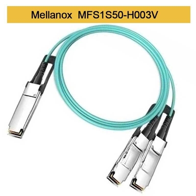 MFS1S50-H003V Cabo AOC 200GbE Para 2x100GbE QSFP56 Para 2xQSFP56 MMF Cabo AOC Mellanox