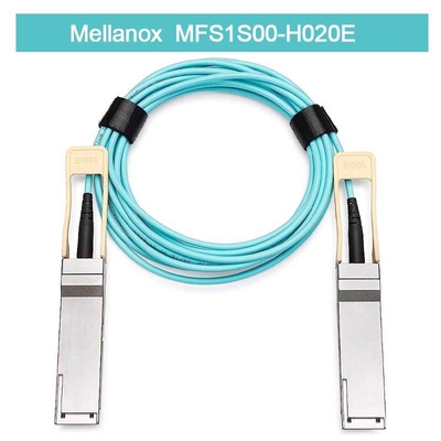Cabo AOC Mellanox de baixa latência MFS1S00-H020E Cabo Splitter Ethernet 200GbE para 2x100GbE 20m