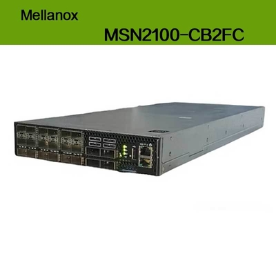 MSN2100-CB2FC Switch Nvidia Spectrum 100gbe 1u 1g Velocidade Máxima Cumulus Linux 16 Portas Qsfp28 2 Fontes de Alimentação AC X86 2-Core Profundidade Curta Fluxo de Ar P2c