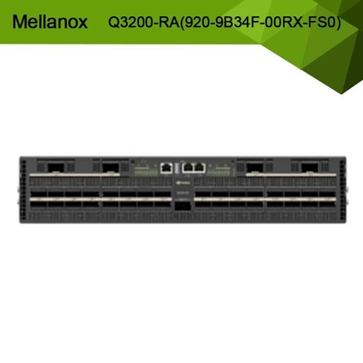 Switches Infiniband XDR Nvidia Q3200-Ra Quantum-3 com suporte a VLAN, baseados em dois módulos adjacentes, 2U, 36 portas XDR e 18 baias OSFP