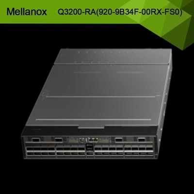 Switches Infiniband XDR Nvidia Q3200-Ra Quantum-3 com suporte a VLAN, baseados em dois módulos adjacentes, 2U, 36 portas XDR e 18 baias OSFP