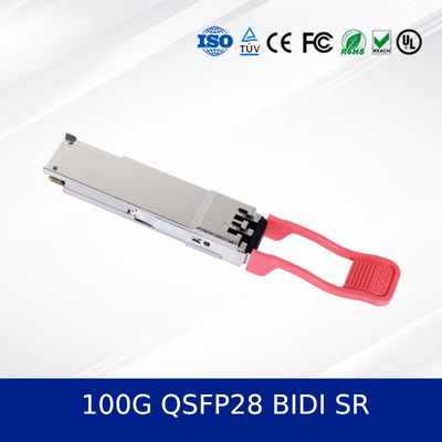 Modulo de transceptor óptico 100G QSFP28 BIDI SR de alta densidade de baixa potência com duplo comprimento de onda