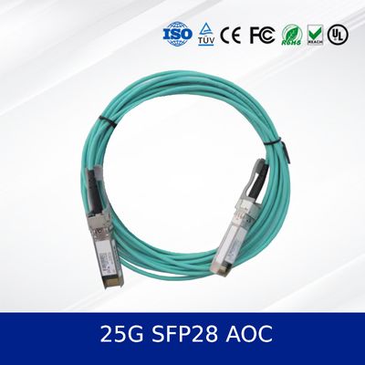 Cabo Óptico Ativo AOC 25G SFP28 3m Alcance de 100m, Baixa Potência, Diagnóstico Digital