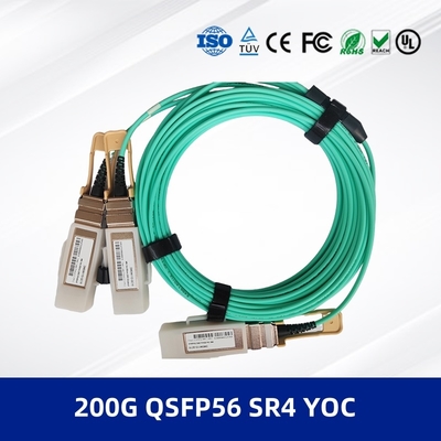 Módulo Transceptor Óptico 200G QSFP56 SR4 YOC Cabo AOC 3M 200G QSFP56 SR4 Para Modulação 2x100G PAM4 E Suporte DDM