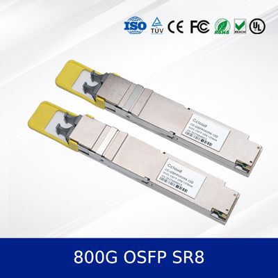 Módulo Transceptor Óptico OSFP SR8 de 800G de Alta Velocidade, Baixo Consumo, Compatível com MSA