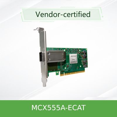 Placa de rede VPI Mellanox 100gbe Nic Adapter Card MCX555A-ECAT ConnectX-5 EDR 100GbE de Mellanox