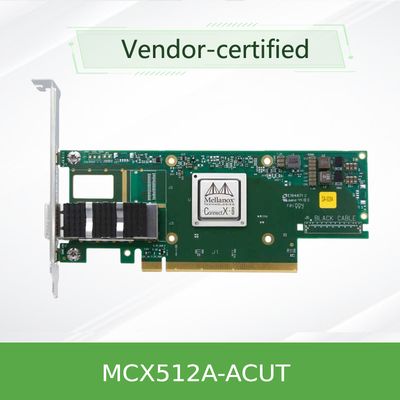 Cartão MCX512A-ACUT dos ethernet da placa de rede X8 PCIE de SFP28 10GbE/25GbE Mellanox