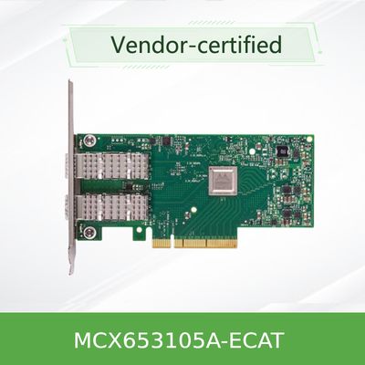 MCX653105A-ECAT ConnectX-6 VPI Adaptador Card 100Gb/S HDR100 EDR IB 100GbE Portão único QSFP56