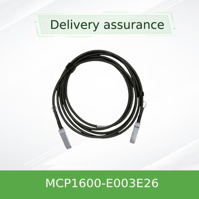 Cabo de cobre InfiniBand EDR do anexo MCP1600-E003E26 direto até 100Gb/S QSFP28 3m 26AWG preto