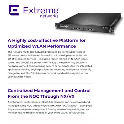 Switch de rede Extreme Wireless WING NX 5500 Integrated Services Platform NX-5500-100R0-WR
