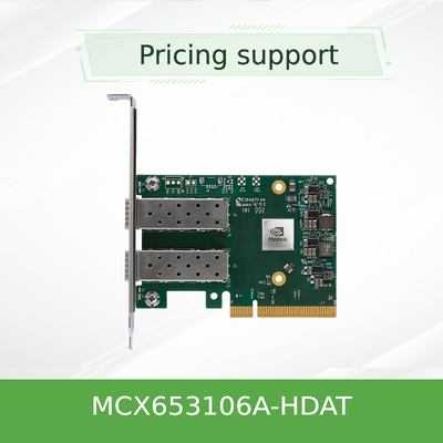 NVIDIA MCX653106A-HDAT ConnectX-6 200Gb/s InfiniBand Adaptador Card   Dual-Port QSFP56, PCIe Gen 4.0 x16, Low-Profile