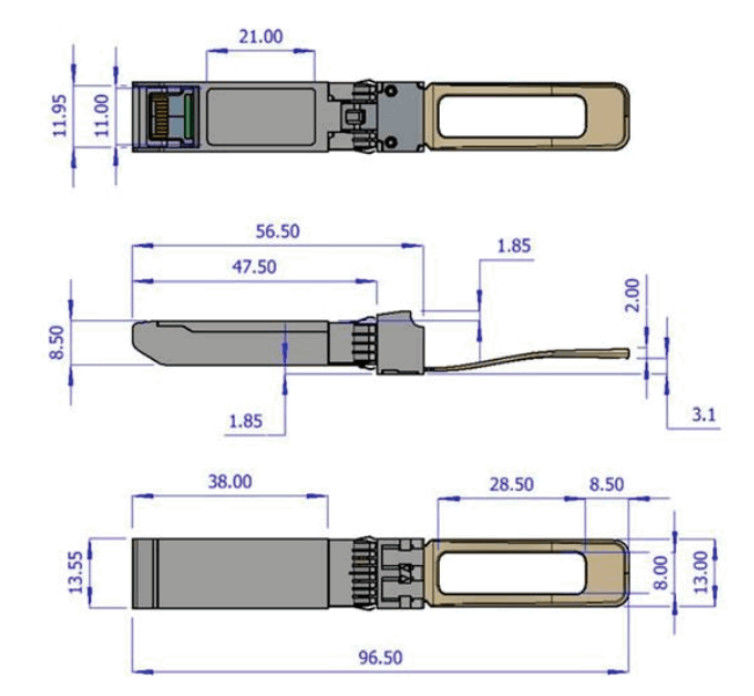transceptor ótico QSFP+ 850nm MMA1B00-B150D MPO SR4 até 150m de 40GbE DDMI Mellanox