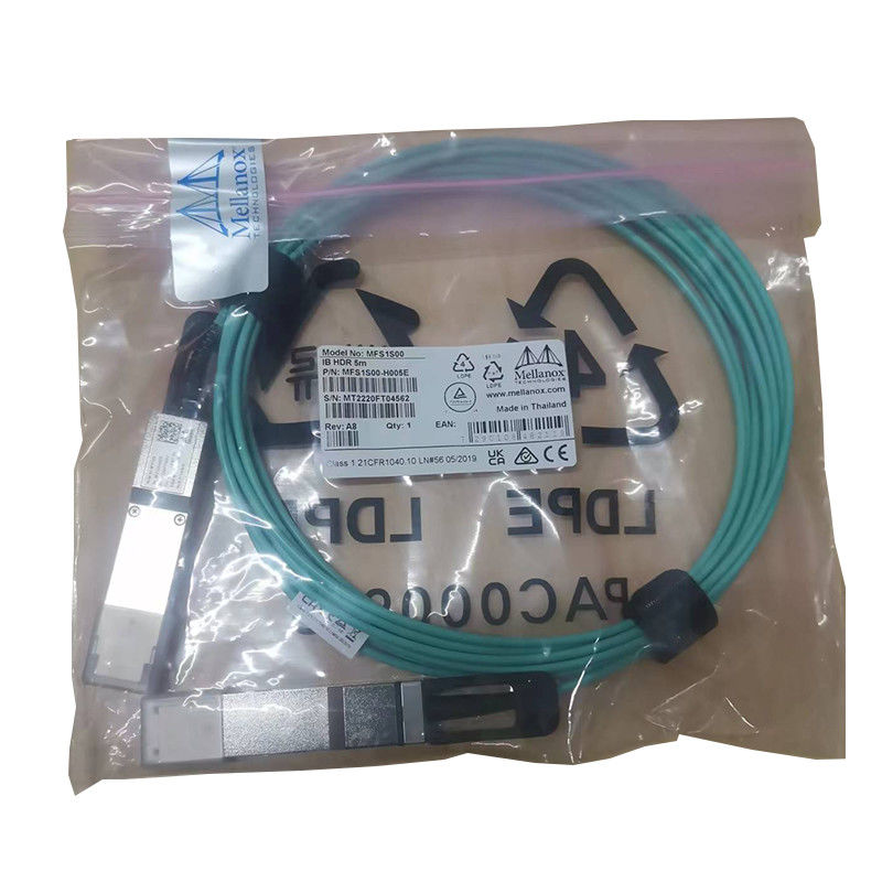 Nvidia Mfs1s00-Hxxxv 200GB/S Qsfp56 Mmf Aoc Mfs1s00-H010e Cabo óptico ativo, até 200gbps, Qsfp56 a Qsfp56