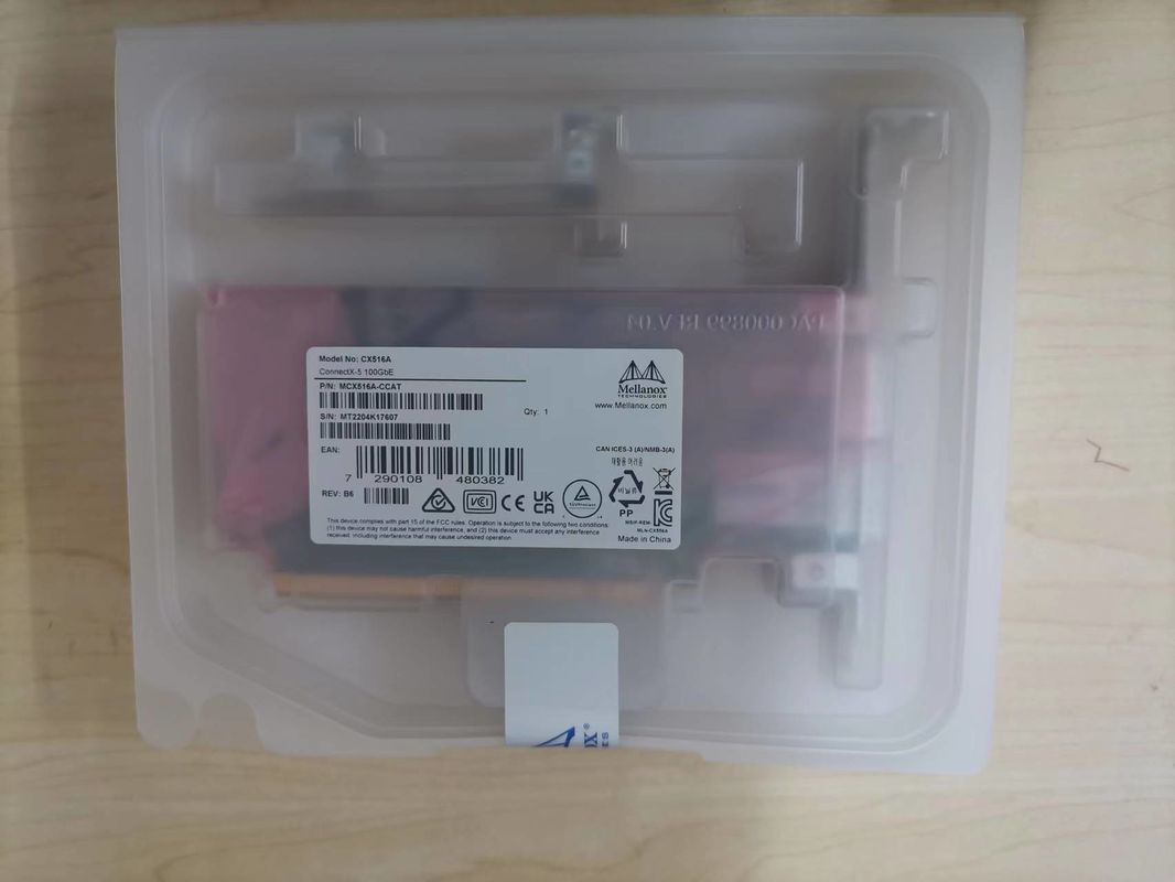 Duplo-porto QSFP28 PCIe3.0x16 de 100GbE NIC Mellanox Network Card MCX516A-CCAT