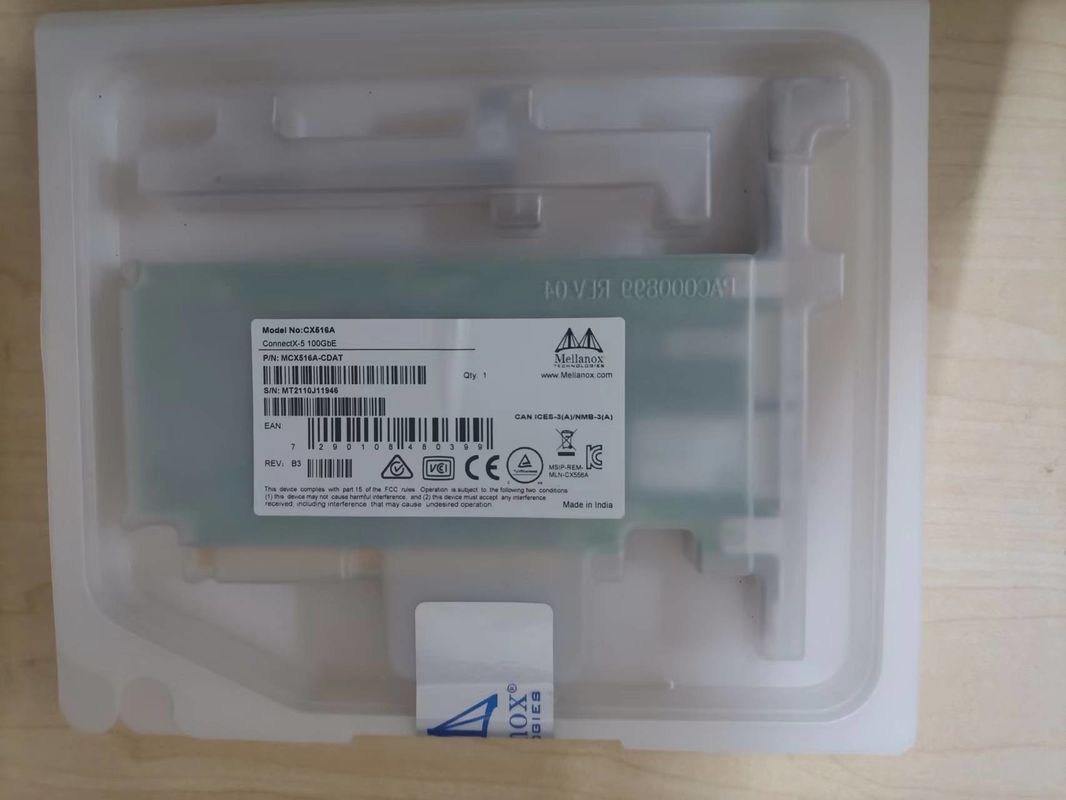 Suporte X16 alto portuário duplo do adaptador MCX516A-CDAT PCIe 4,0 da folha de dados da placa de rede de QSFP28 Mellanox 100gbe