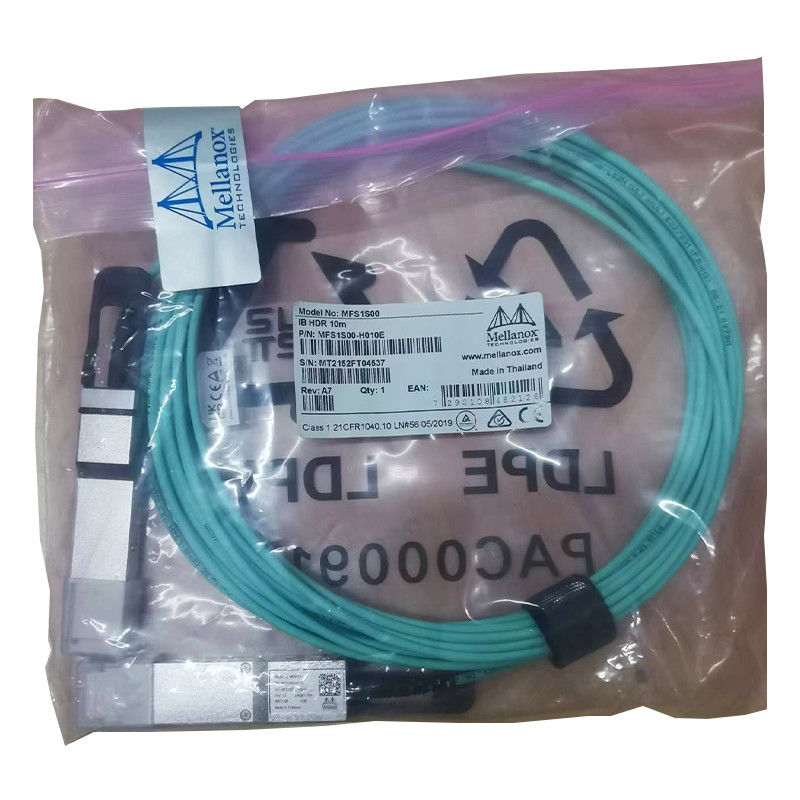 Cabo 200GbE de MFS1S50-H010V Aoc a 2x100GbE QSFP56 ao cabo de 2xQSFP56 MMF Mellanox AOC
