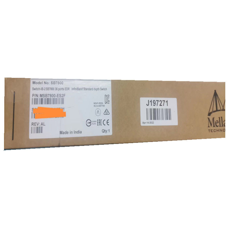 O interruptor-IB 2 da rede de MSB7800-ES2F Mellanox baseou os portos QSFP28 de EDR InfiniBand 1U 36