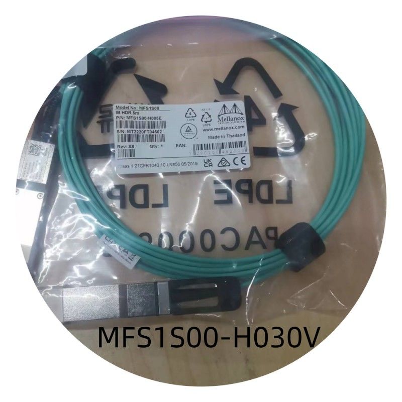 A rede de cabo de Aoc do mellanox de MFS1S00-H030V IB 200G cabografa latência QSFP56 de alta velocidade de 30M a baixa