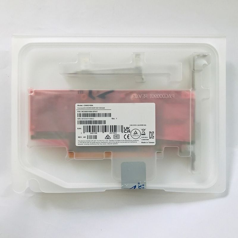 adaptador da placa de rede ConnectX-6 VPI de 100g MCX653105A-EFAT Mellanox para o servidor