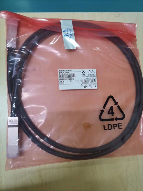 MCP1650-H002E26 Mellanox Dac Cable Passive Copper Ib HDR até 200GB/S Qsfp56 2M