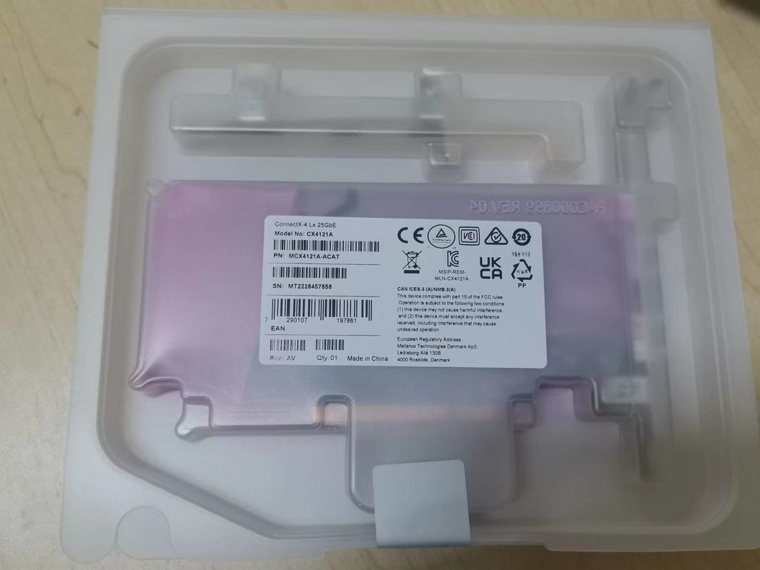 Placa de interface de rede MCX4121A-ACAT do porto duplo SFP28 PCIe3.0 X8 do EN 25GbE de Mellanox ConnectX-4 Lx