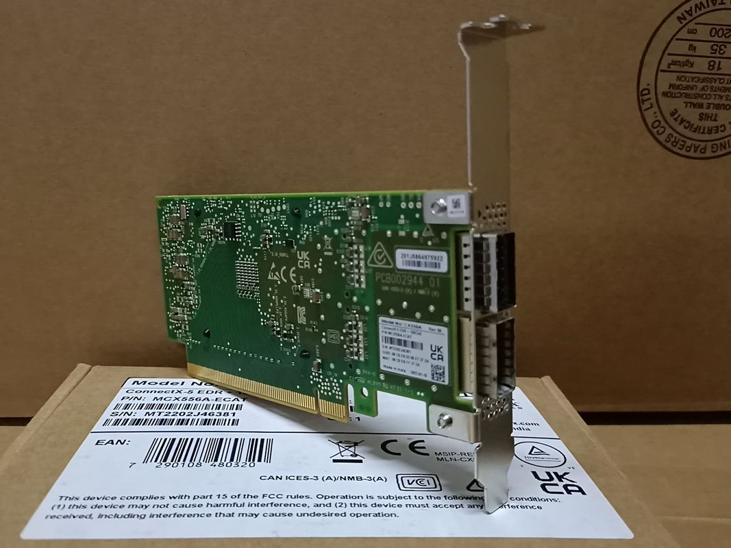 ConectX-5 VPI Adaptador Mellanox Network Card EDR IB 100GbE Dual Port QSFP28 PCIe3.0 MCX556A-ECAT