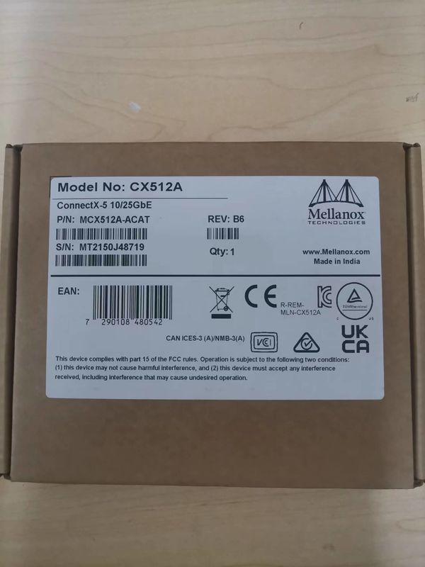 MCX512A-ACAT Mellanox ConnectX-5 EN Cartão de Interface de Rede 10/25GbE Dual Port SFP28