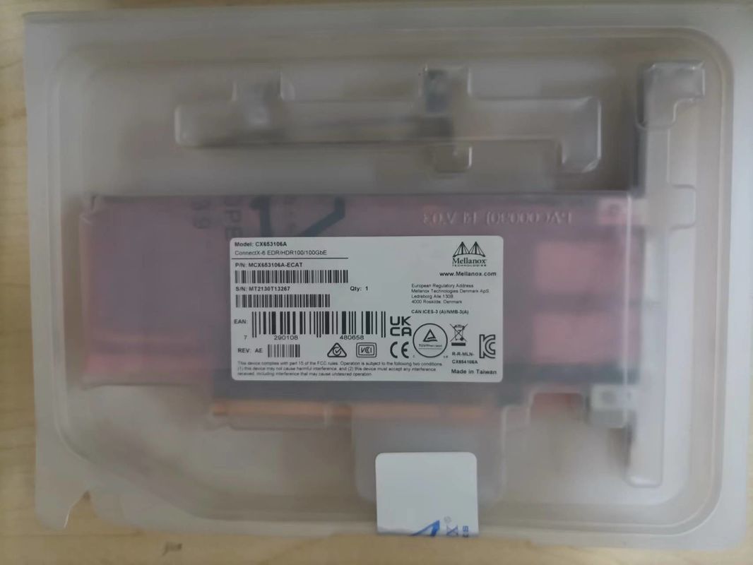 MCX653106A-ECAT Original Conecte X-6 100Gb/S Adaptador Ethernet QSFP56 com duas portas