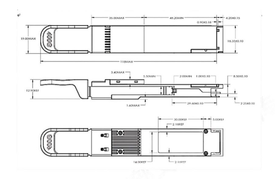 Solução de conexão de rede Ethernet Transceptor óptico 400G QSFP112 DR4 para transmissão de fibra de modo único até 500 m