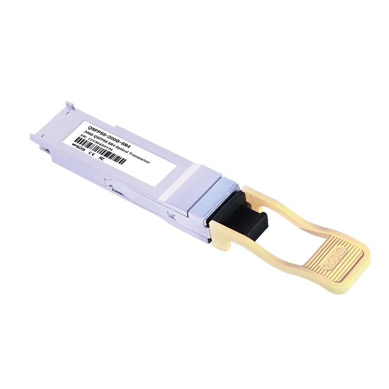 Solução de interconexão do centro de dados Transceptor óptico 200G QSFP56 SR4 com distância de transmissão de 100m na fibra OM4