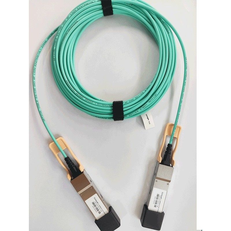 200G QSFP56 cabo óptico ativo 26.56GBaud velocidade de transmissão de dados Compatível com OM3/OM4 conector Tipo QSFP56 conector