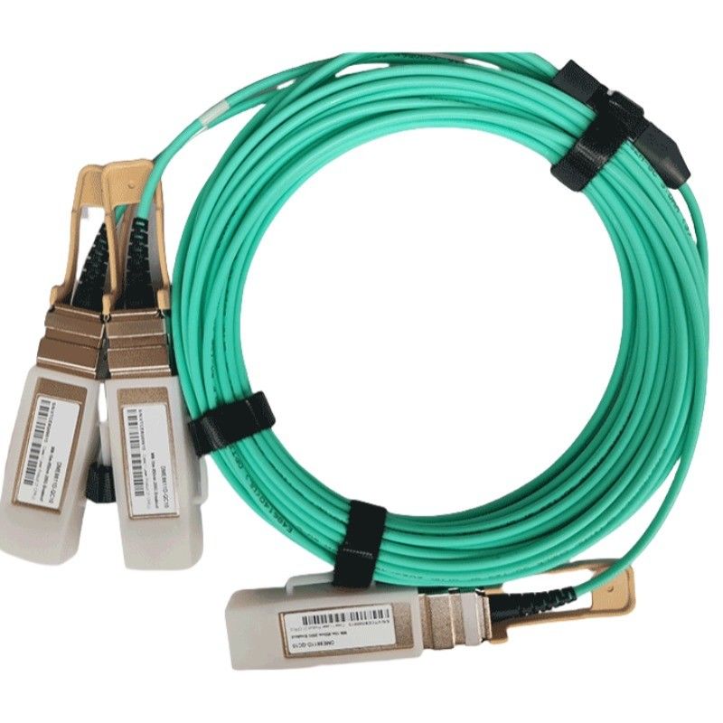 Transceptor Óptico Hot-Pluggable e 200G QSFP56 para 2x 100G QSFP56 cabo óptico ativo com modulação PAM4 de ruptura