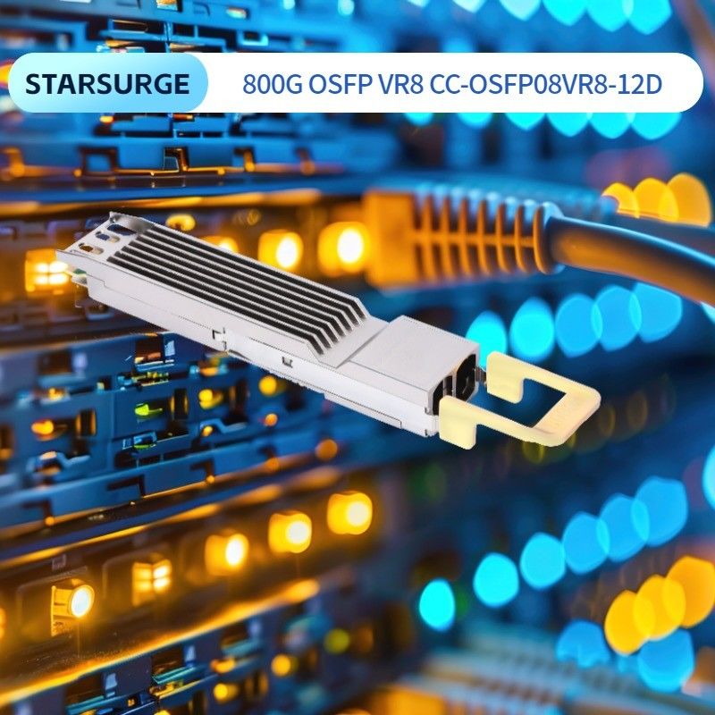 800G VR8 Transceptor Multimodo Hot-Plug para InfiniBand NDR Equipamento de Fibra Óptica e Temperatura de Desempenho 0°C a 70°C