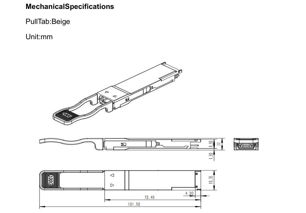 Rede Ethernet 100m SR4 100G QSFP28 Fibra Óptica Modulo Transceptor com e Compliant IEEE 802.3bm