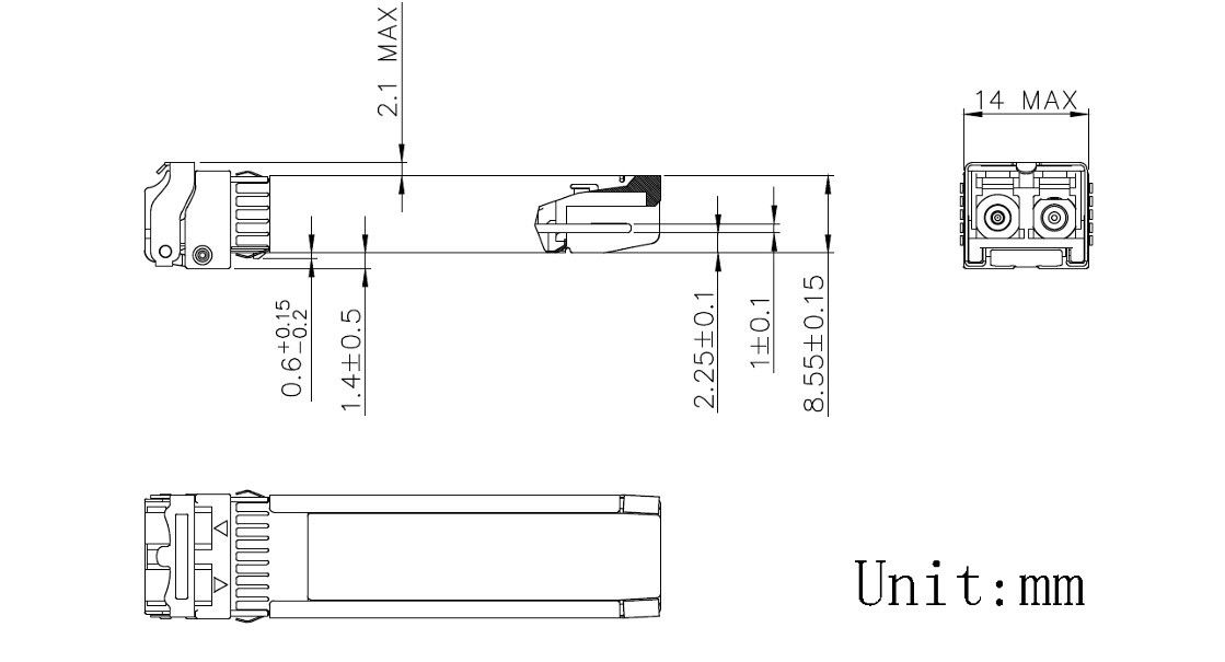 Fibra Tipo Multi-Modo Fibra OM3 rede 10G SFP 850nm 300m LC módulo de transceptor óptico para Data Center