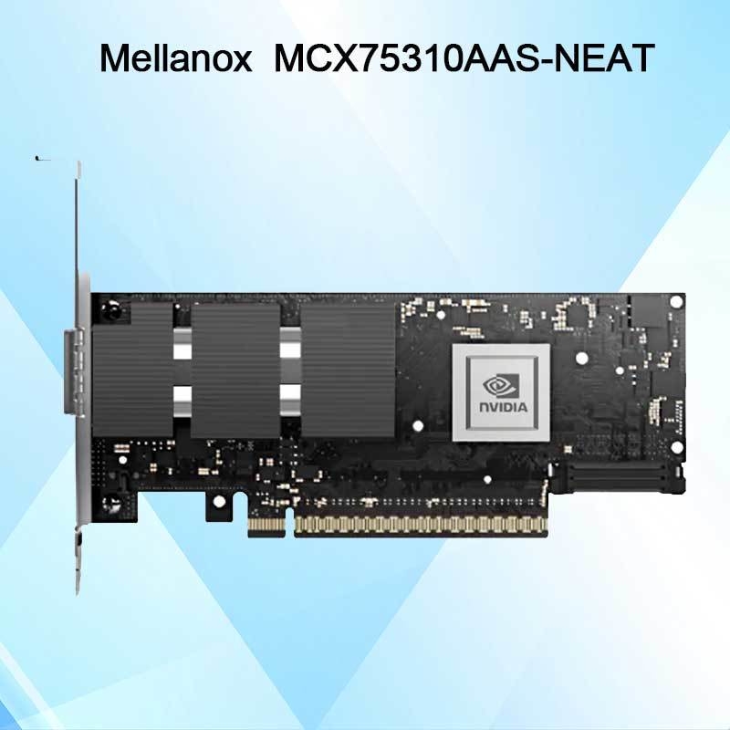 Adaptador Nvidia Connectx-7 MCX75310aas-Neat (900-9X766-003N-SQ0) Osfp de porta única Infiniband: Ndr 400GB/s (Velocidade padrão) Ethernet: 400gbe