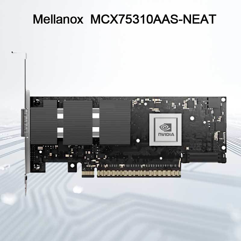 Adaptador Nvidia Connectx-7 MCX75310aas-Neat (900-9X766-003N-SQ0) Osfp de porta única Infiniband: Ndr 400GB/s (Velocidade padrão) Ethernet: 400gbe