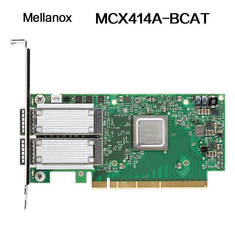 NVIDIA 900-9X426-0054-SQ0 MCX414A-BCAT CONNECTX-4 EN REDEFUNA CARTA DE REDE, 40/56GBBE DUAL PORT QSFP28, PCIE3.0 X8, suporte alto