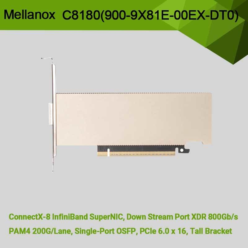 Nvidia Connectx-8 Adaptador C8180 (900-9X81E-00EX-DT0) Single-Cage Osfp Infiniband: 800gbs Xdr Ib