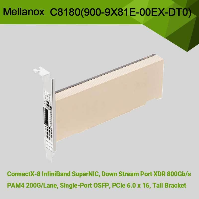Nvidia Connectx-8 Adaptador C8180 (900-9X81E-00EX-DT0) Single-Cage Osfp Infiniband: 800gbs Xdr Ib