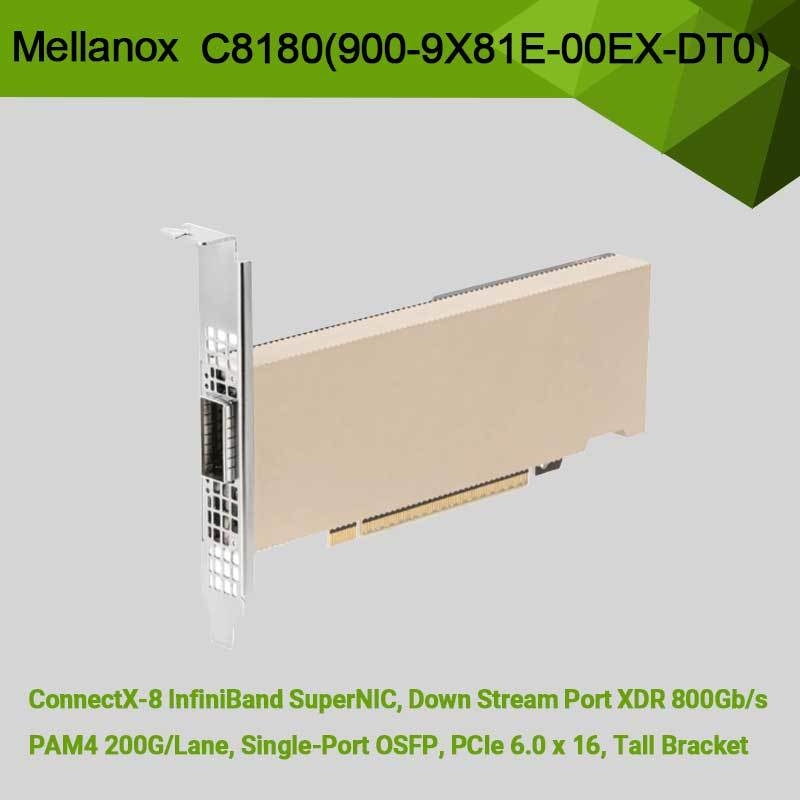 Nvidia Connectx-8 Adaptador C8180 (900-9X81E-00EX-DT0) Single-Cage Osfp Infiniband: 800gbs Xdr Ib