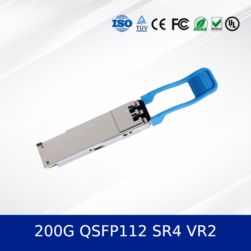Transceptor QSFP112 SR4 VR2 de 200G de alta velocidade para data centers - Grande quantidade de produtos à pronta entrega