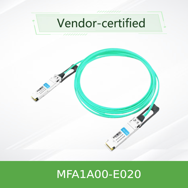Cabo Óptico Ativo Mmf Qsfp28 Nvidia Mfa1a00-Xxxx 100GB/S Mfa1a00-E020 Cabo de Fibra Ativa Ib EDR 100GB/S