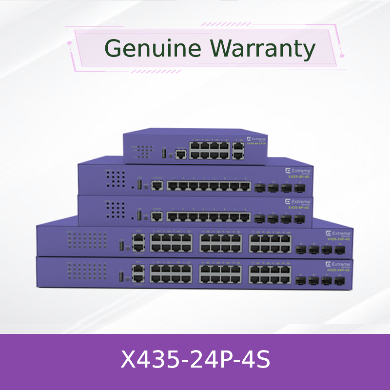 24P Extreme Networks X435 AVB Switch X435 4S 68Gbps 50,6Mpps novo e original