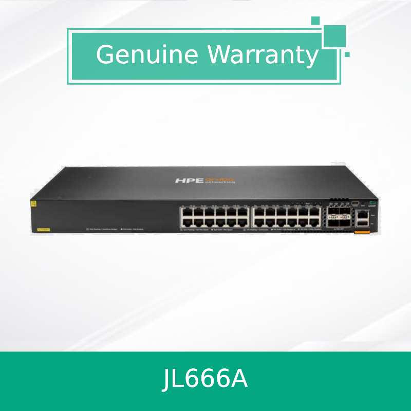 Jl666A 6300f Seriais 24X Portas 10/100/1000baset Portas Poe+ e 4X 1/10/25/50g Portas SFP Switch Ethernet de Rede