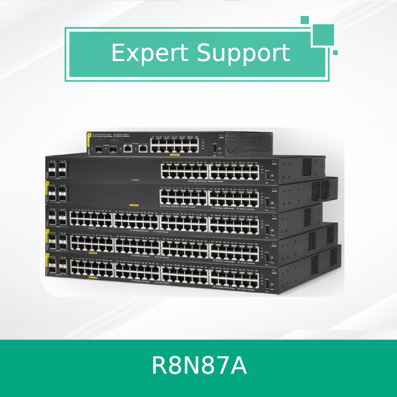 Switch Hpe Aruba Networking Cx 6000 24G Class4 Poe 4SFP 370W (R8N87A) Novo e Original