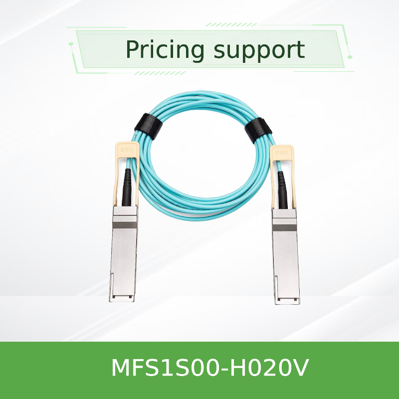 NVIDIA MFS1S00-H020V 200Gb/s QSFP56 MMF AOC, 20 m | IB HDR & 200GbE Active Optical Cable